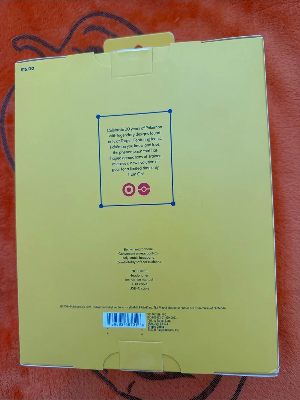Target Pokémon Kids Headphones in Red & Blue. SEALED.